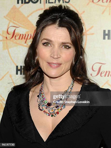 Actress Julia Ormond attends the premiere of "Temple Grandin" at the Time Warner Screening Room on January 26, 2010 in New York City.