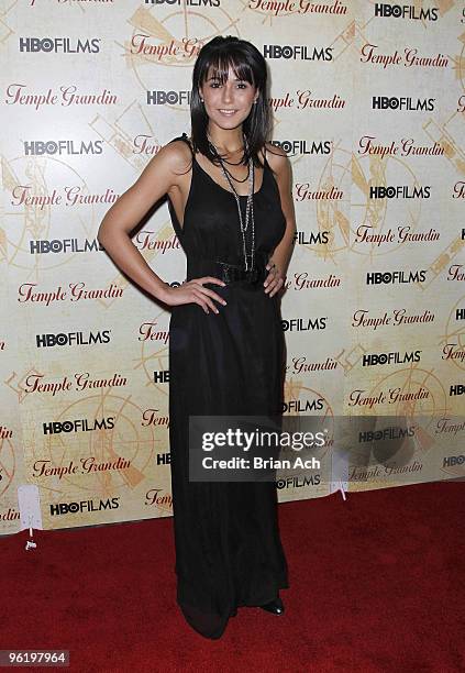 Actress Emmanuelle Chriqui attends the "Temple Grandin" New York premiere at the Time Warner Screening Room on January 26, 2010 in New York City.