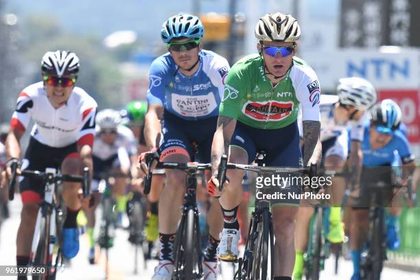 Slovenian rider Grega Bole from Bahrain - Merida Team finishes on the fourth place in Minami Shinshu stage, 123.6km on Shimohisakata Circuit race,...
