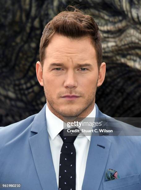 Chris Pratt attends the 'Jurassic World: Fallen Kingdom' photocall at London Bridge on May 24, 2018 in London, England.