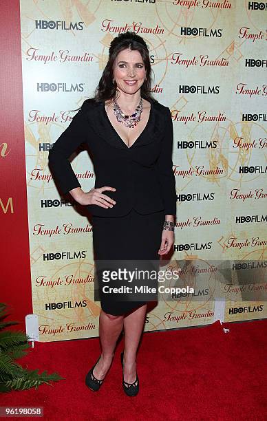 Actress Julia Ormond attends the premiere of "Temple Grandin" at the Time Warner Screening Room on January 26, 2010 in New York City.