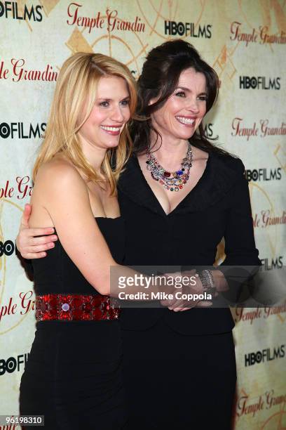 Actors Claire Danes and Julia Ormond attend the premiere of "Temple Grandin" at the Time Warner Screening Room on January 26, 2010 in New York City.