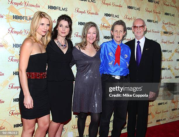 Actress Claire Danes, actress Julia Ormond, actress Catherine O'Hara, Dr. Temple Grandin, director Mick Jackson attend the premiere of "Temple...