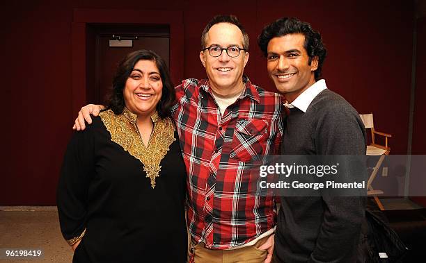 Director Gurinder Chadha, Sundance Film Festival Director John Cooper and Actor Sendhil Ramamurthy attend the "It's A Wonderful Afterlife" premiere...