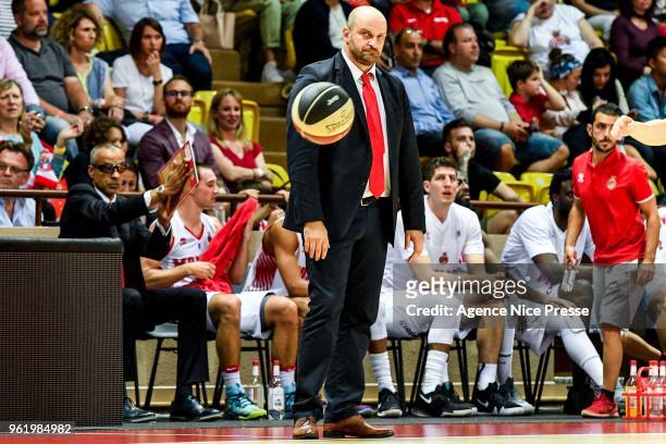 Zvezdan Mitrovic head coach of Monaco during the Jeep Elite quarter-final play-off match between Monaco and Elan Bearnais Pau on May 23, 2018 in...