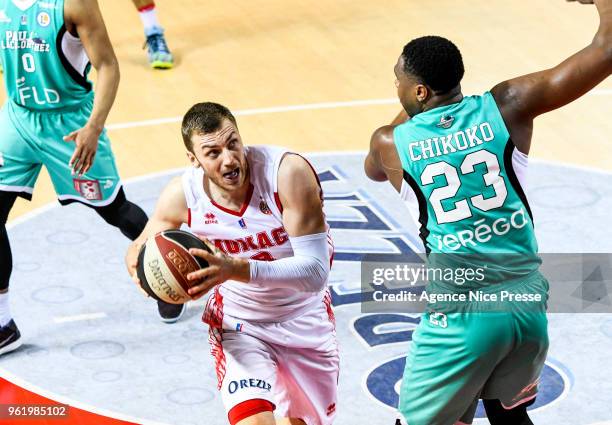 Elmedin Kikanovic of Monaco during the Jeep Elite quarter-final play-off match between Monaco and Elan Bearnais Pau on May 23, 2018 in Monaco, Monaco.