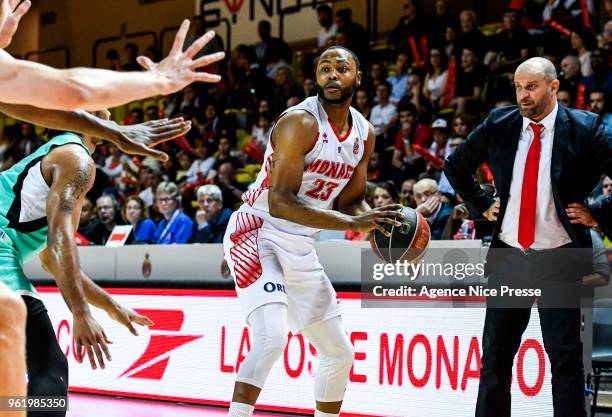 Christopher Evans of Monaco during the Jeep Elite quarter-final play-off match between Monaco and Elan Bearnais Pau on May 23, 2018 in Monaco, Monaco.