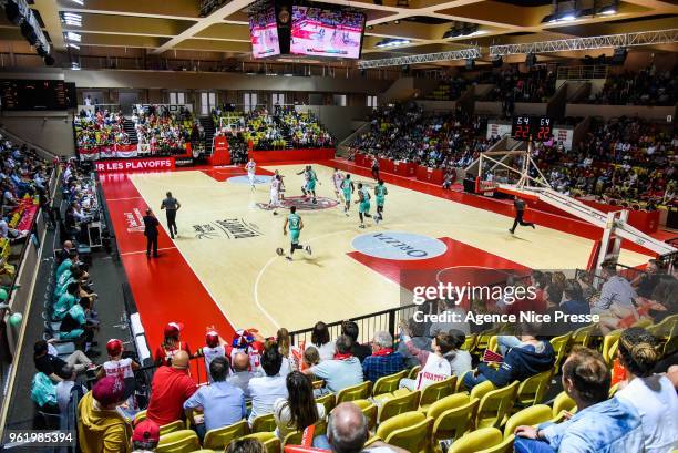 General view of Gaston Medecin hall during the Jeep Elite quarter-final play-off match between Monaco and Elan Bearnais Pau on May 23, 2018 in...