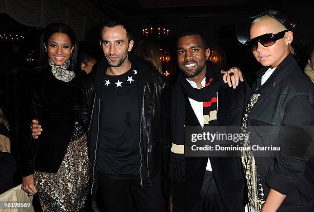 Singer Ciara, Artistic Director of Givenchy Riccardo Tisci, Singer Kanye West and singer Amber Rose attend the Givenchy Private cocktail party in his...