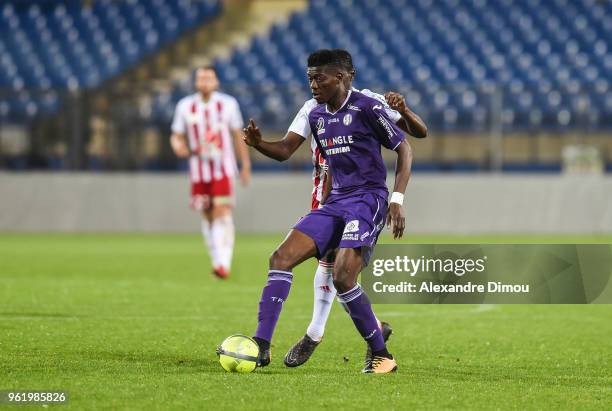 Ibrahim Sangare of Toulouse during the Ligue 1 play-off match between AC Ajaccio and Toulouse at Stade de la Mosson on May 23, 2018 in Montpellier,...