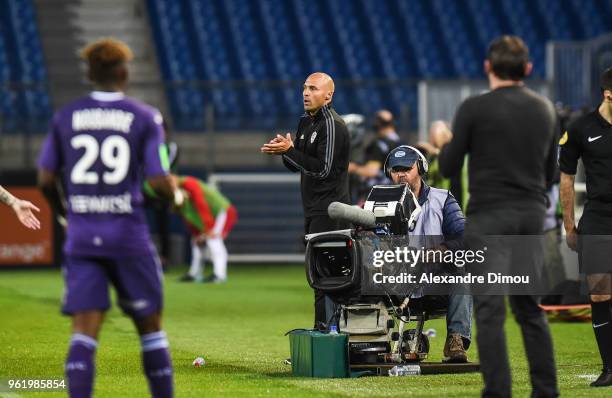 Alexandre Dujeux Assistant Coach of Ajaccio during the Ligue 1 play-off match between AC Ajaccio and Toulouse at Stade de la Mosson on May 23, 2018...