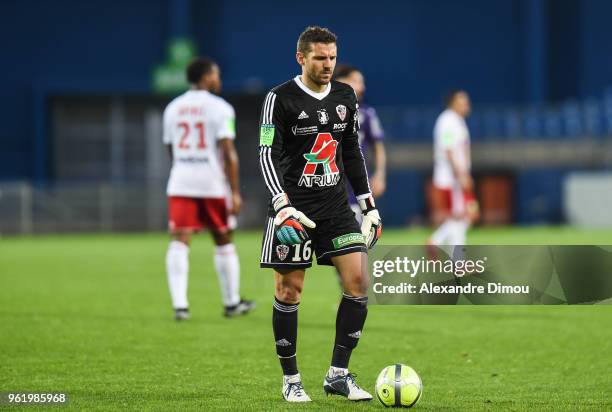 Jean Louis Leca of Ajaccio during the Ligue 1 play-off match between AC Ajaccio and Toulouse at Stade de la Mosson on May 23, 2018 in Montpellier,...