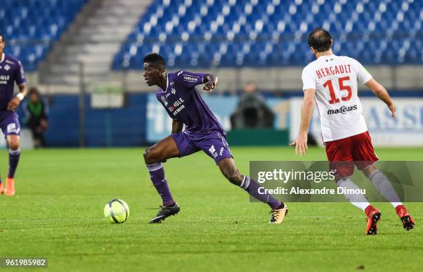Ibrahim Sangare of Toulouse during the Ligue 1 play-off match between AC Ajaccio and Toulouse at Stade de la Mosson on May 23, 2018 in Montpellier,...