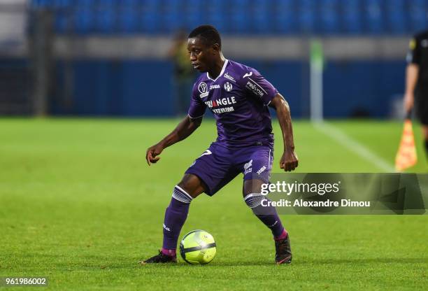 Max Gradel of Toulouse during the Ligue 1 play-off match between AC Ajaccio and Toulouse at Stade de la Mosson on May 23, 2018 in Montpellier, France.