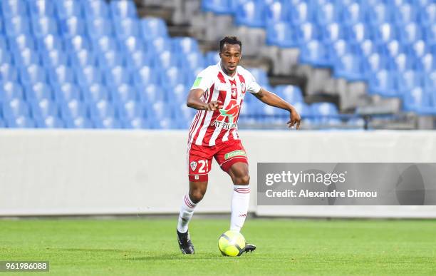 Cedric Avinel of Ajaccio during the Ligue 1 play-off match between AC Ajaccio and Toulouse at Stade de la Mosson on May 23, 2018 in Montpellier,...