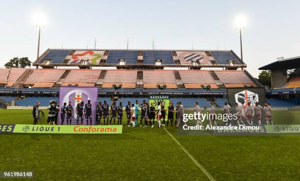 General View Stade de la Mosson of Montpellier empty during the Ligue 1 play-off match between AC Ajaccio and Toulouse at Stade de la Mosson on May...