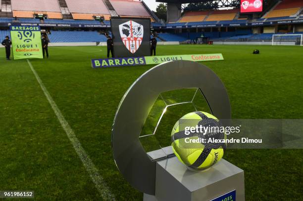 General View Stade de la Mosson of Montpellier during the Ligue 1 play-off match between AC Ajaccio and Toulouse at Stade de la Mosson on May 23,...