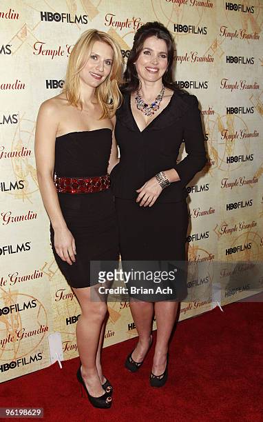 Actress Claire Daines and actress Julia Ormond attend the "Temple Grandin" New York premiere at the Time Warner Screening Room on January 26, 2010 in...