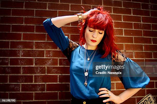 Singer Florence Welsh of band Florence and the Machine poses in Surry Hills on January 25, 2010 in Sydney, Australia.