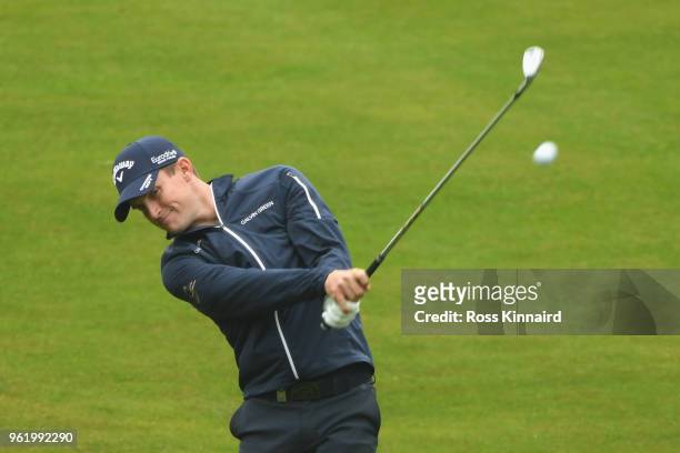 Chris Paisley of England on the seventh hole during the first round of the BMW PGA Championship at Wentworth on May 24, 2018 in Virginia Water,...
