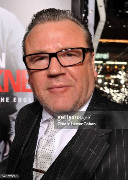 Actor Ray Winstone arrives at the "Edge Of Darkness" premiere held at Grauman's Chinese Theatre on January 26, 2010 in Hollywood, California.