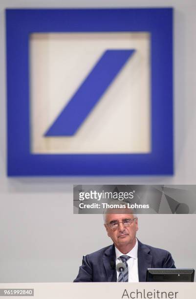 Paul Achleitner, Chairman of the Supervisory Board at Deutsche Bank, pictured at the Deutsche Bank annual shareholders' meeting on May 24, 2018 in...