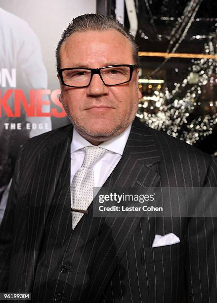 Actor Ray Winstone arrives at the "Edge Of Darkness" premiere held at Grauman's Chinese Theatre on January 26, 2010 in Hollywood, California.