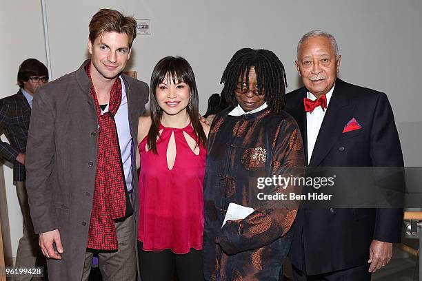 Actors Gale Harold, Fay Ann Lee, Whoopi Goldberg and former New York City Mayor David Dinkins attend the premiere of "Falling For Grace" at the Asia...