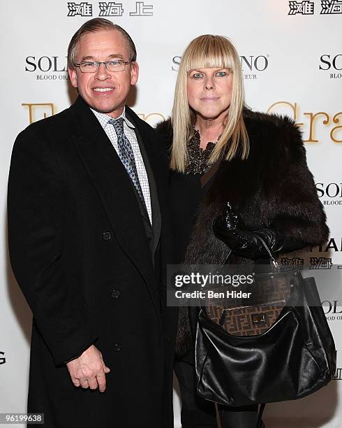 Founder of Burning Media Group Gordon Bennington and gallery owner Melody Weir attend the premiere of "Falling For Grace" at the Asia Society on...