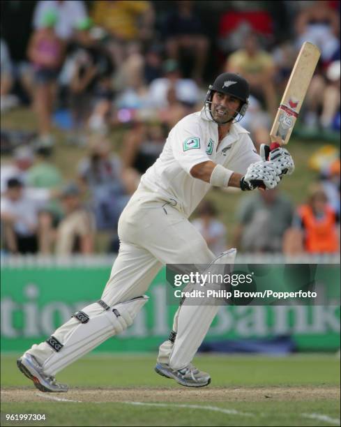 Stephen Fleming of New Zealand batting during his innings of 66 runs in the 1st Test match between New Zealand and England at Seddon Park, Hamilton,...