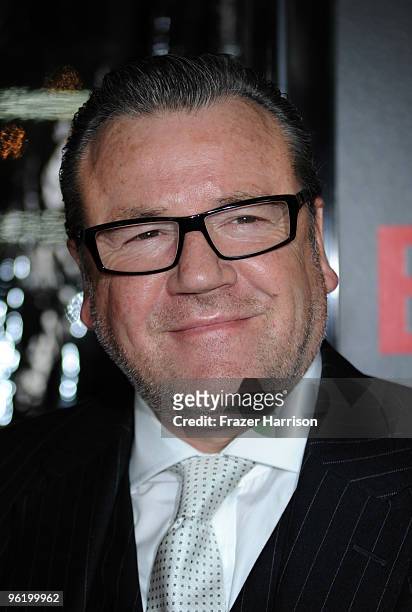 Actor Ray Winstone arrives at the Premiere Of Warner Bros. "The Edge Of Darkness" held at the Grauman's Chinese Theatre on January 26, 2010 in...