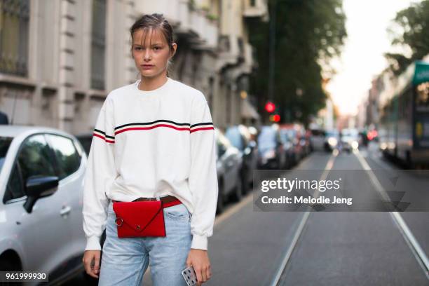 During Milan Fashion Week Spring/Summer 2018 on September 21, 2017 in Milan, Italy.