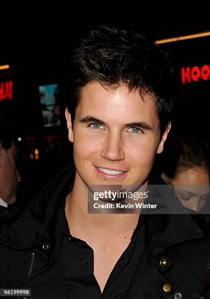 Actor Robbie Amell arrives at the premiere Of Warner Bros. "The Edge Of Darkness" held at Grauman's Chinese Theatre on January 26, 2010 in Los...