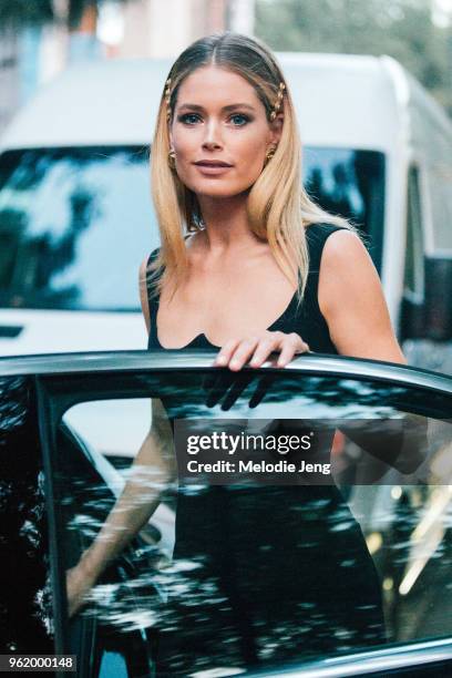 Model Doutzen Kroes after the Versace show during Milan Fashion Week Spring/Summer 2018 on September 22, 2017 in Milan, Italy.