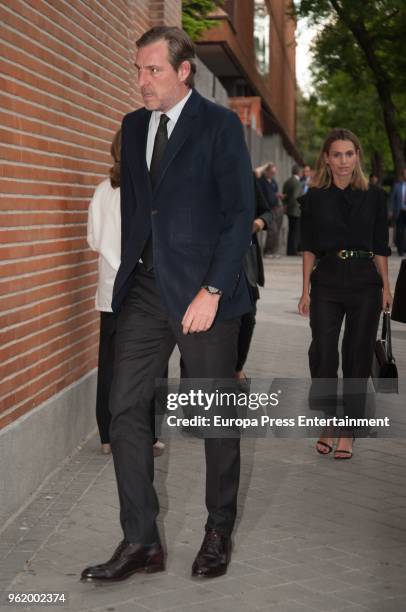 Beltran Gomez Acebo attends funeral chapel for Alfonso Moreno De Borbon, cousin of King Felipe VI who died at 52 years old, on May 23, 2018 in...