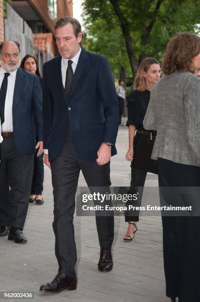 Beltran Gomez Acebo attends funeral chapel for Alfonso Moreno De Borbon, cousin of King Felipe VI who died at 52 years old, on May 23, 2018 in...