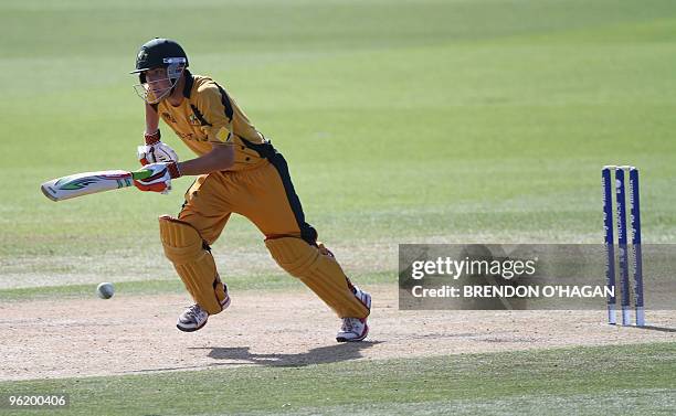 Australian Player Tom Triffitt runs between the wickets during the Australia vs Sri Lanka semi-final match of the Under19 Cricket World Cup tourment...