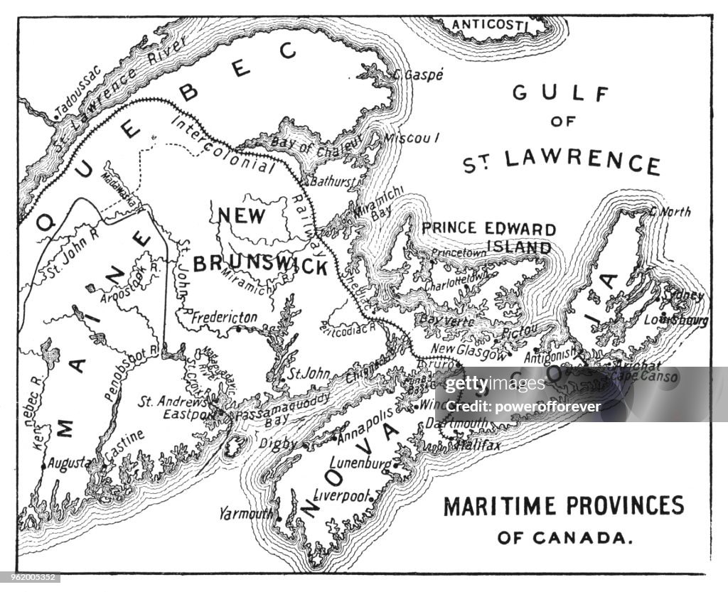 Antique Map of Maritime Provinces of Canada - 19th Century