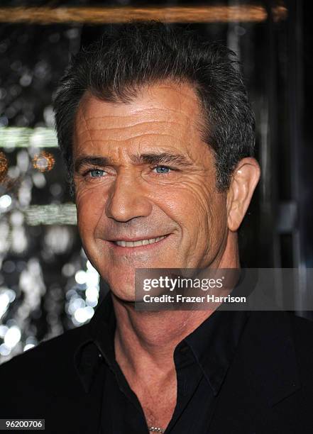 Actor Mel Gibson arrives at the Premiere Of Warner Bros. "The Edge Of Darkness" held at the Grauman's Chinese Theatre on January 26, 2010 in...