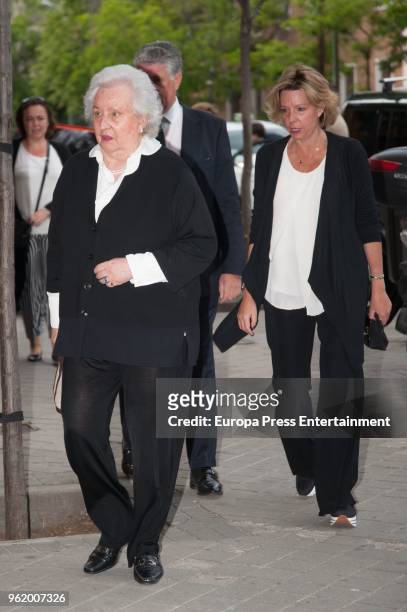 Princess Pilar and her daughter Simoneta Gomez Acebo attend funeral chapel for Alfonso Moreno De Borbon, cousin of King Felipe VI who died at 52...