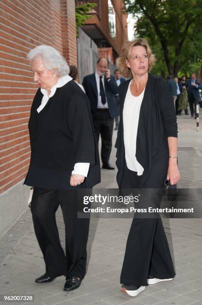 Princess Pilar and her daughter Simoneta Gomez Acebo attend funeral chapel for Alfonso Moreno De Borbon, cousin of King Felipe VI who died at 52...