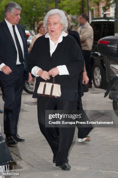 Princess Pilar attends funeral chapel for Alfonso Moreno De Borbon, cousin of King Felipe VI who died at 52 years old, on May 23, 2018 in Madrid,...