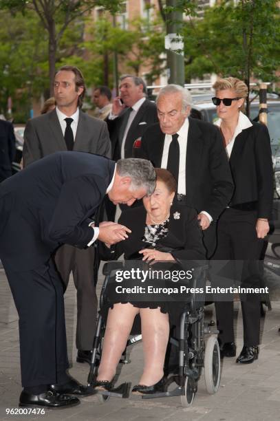 Carlos Zurita , Princess Margarita and Maria Zurita attend funeral chapel for Alfonso Moreno De Borbon, cousin of King Felipe VI who died at 52 years...