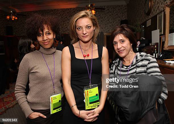 Stacy Holman, Lucy Walker and Holly Becker attend Late Night at Filmmaker Lodge during the 2010 Sundance Film Festival on January 26, 2010 in Park...