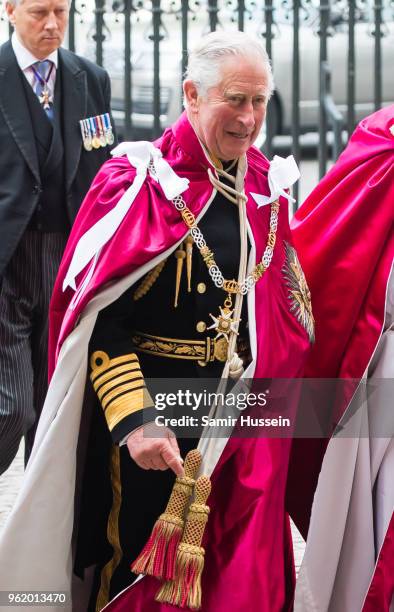 Prince Charles, Prince of Wales attends the Bath Service at Westminster Abbey on May 24, 2018 in London, England for the Service of Installation of...