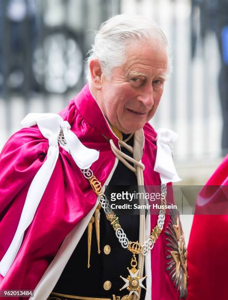 Prince Charles, Prince of Wales attends the Bath Service at Westminster Abbey on May 24, 2018 in London, England for the Service of Installation of...