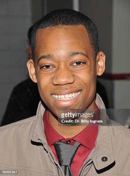Actor Tyler James Williams arrives at the Premiere of the "Preacher's Kid" at Magic Theaters on January 26, 2010 in Los Angeles, California.