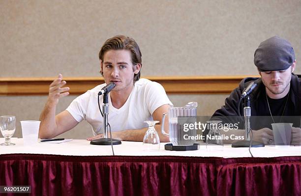 Actors Kevin Zegers and Shawn Ashmore attend the "Frozen" press conference at Yarrow Hotel Theatre during the 2010 Sundance Film Festival on January...