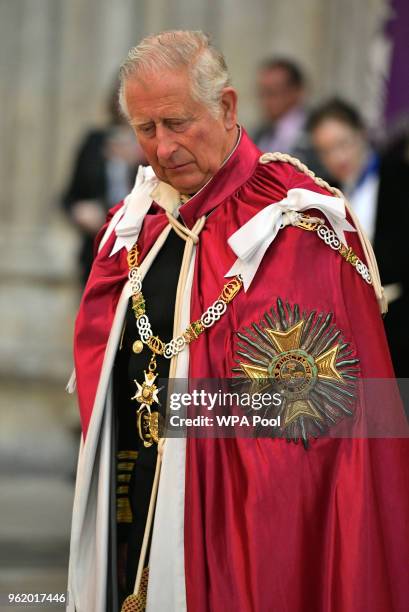 Prince Charles, Prince of Wales attends the Bath Service at Westminster Abbey on May 24, 2018 in London, England. Prince Charles attended for the...