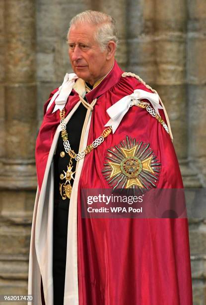 Prince Charles, Prince of Wales attends the Bath Service at Westminster Abbey on May 24, 2018 in London, England. Prince Charles attended for the...